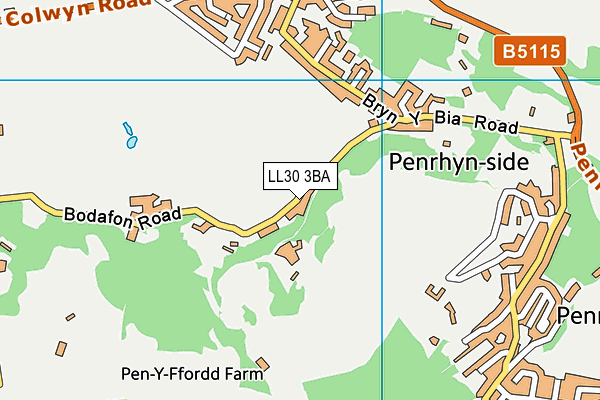 LL30 3BA map - OS VectorMap District (Ordnance Survey)