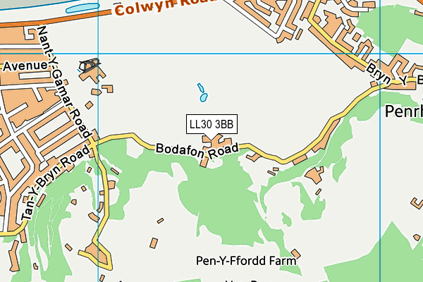 LL30 3BB map - OS VectorMap District (Ordnance Survey)