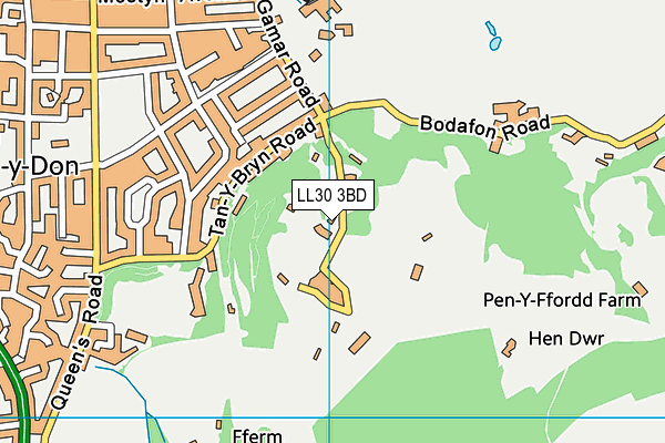 LL30 3BD map - OS VectorMap District (Ordnance Survey)