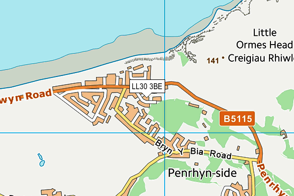 LL30 3BE map - OS VectorMap District (Ordnance Survey)