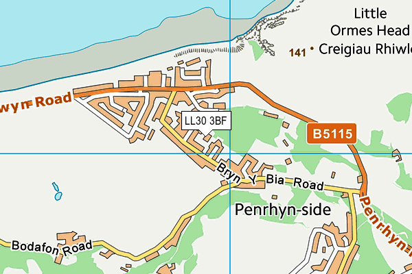 LL30 3BF map - OS VectorMap District (Ordnance Survey)