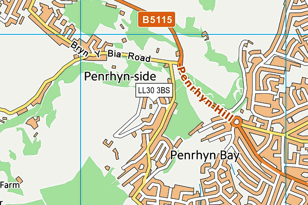 LL30 3BS map - OS VectorMap District (Ordnance Survey)