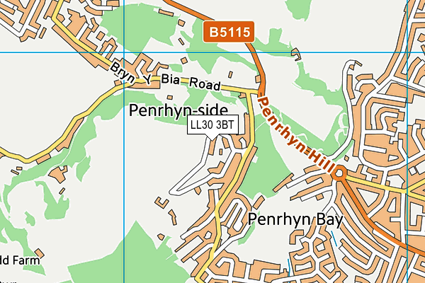 LL30 3BT map - OS VectorMap District (Ordnance Survey)