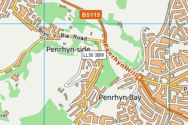 LL30 3BW map - OS VectorMap District (Ordnance Survey)