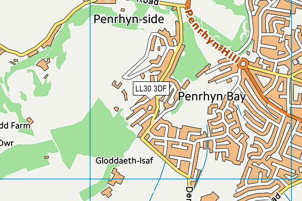 LL30 3DF map - OS VectorMap District (Ordnance Survey)