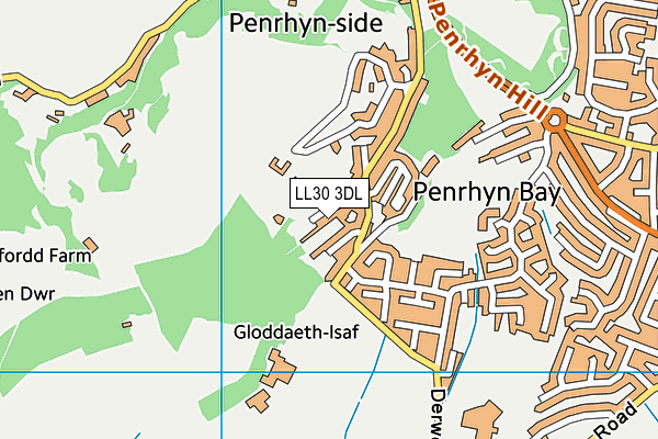 LL30 3DL map - OS VectorMap District (Ordnance Survey)