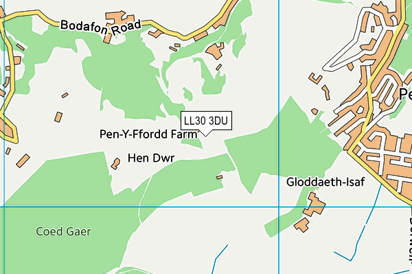 LL30 3DU map - OS VectorMap District (Ordnance Survey)