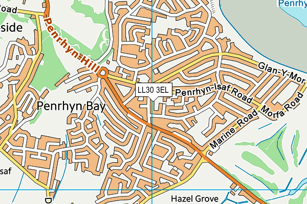 LL30 3EL map - OS VectorMap District (Ordnance Survey)