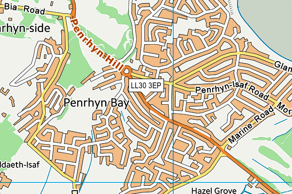 LL30 3EP map - OS VectorMap District (Ordnance Survey)