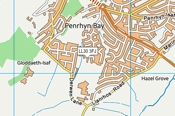 LL30 3FJ map - OS VectorMap District (Ordnance Survey)