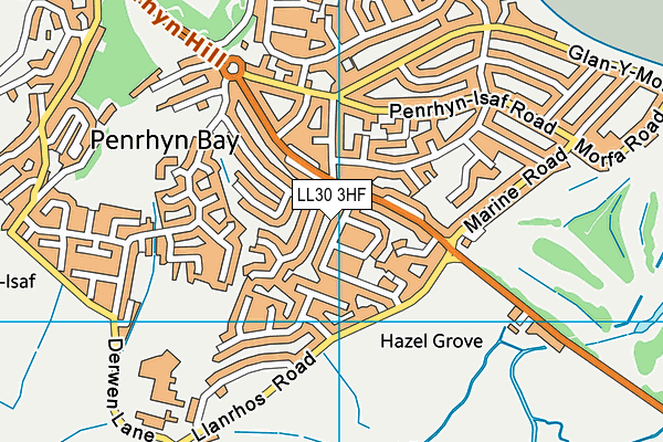 LL30 3HF map - OS VectorMap District (Ordnance Survey)