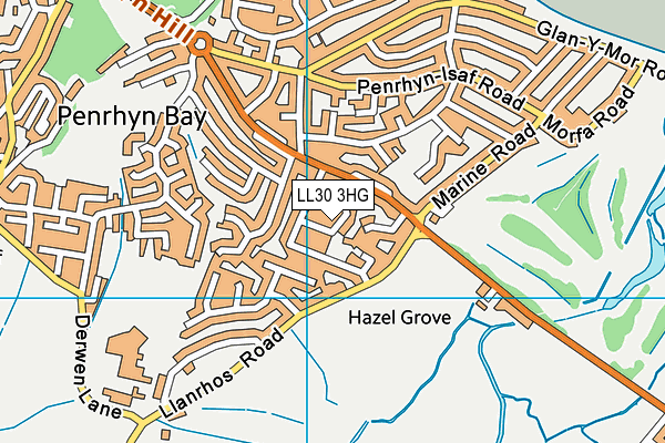 LL30 3HG map - OS VectorMap District (Ordnance Survey)