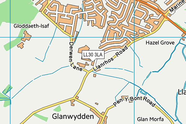 LL30 3LA map - OS VectorMap District (Ordnance Survey)