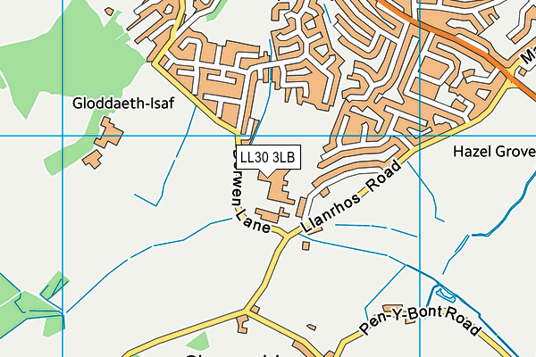 Ysgol Glanwydden map (LL30 3LB) - OS VectorMap District (Ordnance Survey)