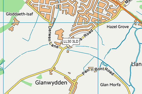 LL30 3LD map - OS VectorMap District (Ordnance Survey)