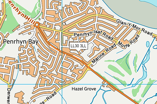 LL30 3LL map - OS VectorMap District (Ordnance Survey)