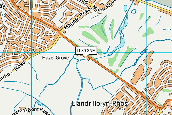 LL30 3NE map - OS VectorMap District (Ordnance Survey)