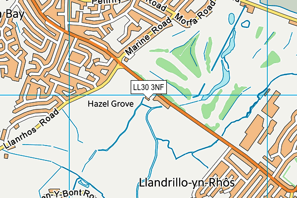 LL30 3NF map - OS VectorMap District (Ordnance Survey)