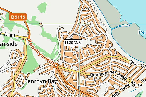 LL30 3NS map - OS VectorMap District (Ordnance Survey)