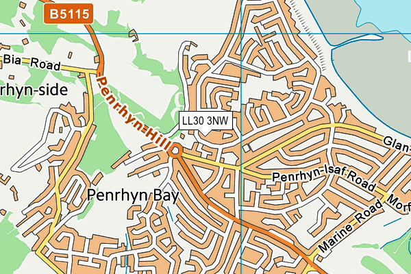 LL30 3NW map - OS VectorMap District (Ordnance Survey)