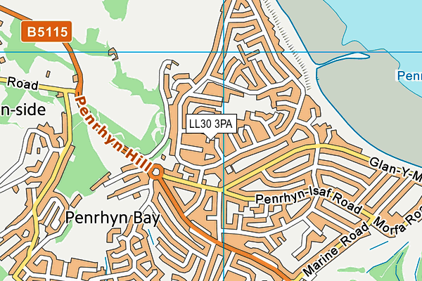 LL30 3PA map - OS VectorMap District (Ordnance Survey)