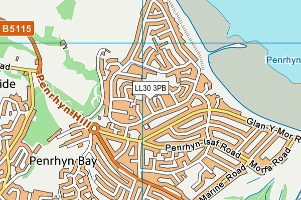 LL30 3PB map - OS VectorMap District (Ordnance Survey)