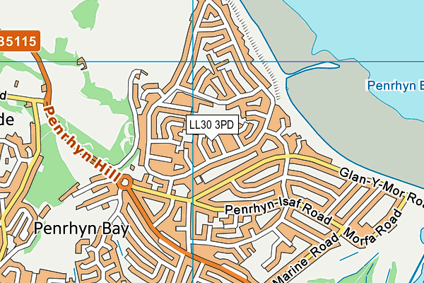 LL30 3PD map - OS VectorMap District (Ordnance Survey)