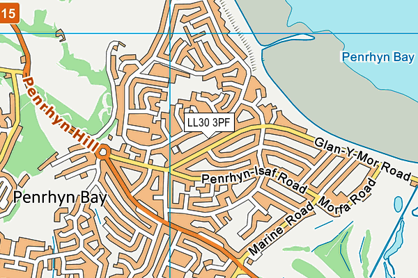 LL30 3PF map - OS VectorMap District (Ordnance Survey)