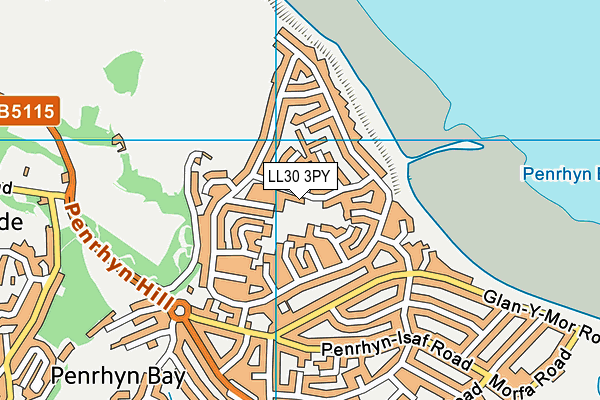 LL30 3PY map - OS VectorMap District (Ordnance Survey)