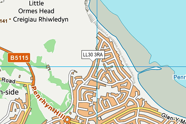 LL30 3RA map - OS VectorMap District (Ordnance Survey)