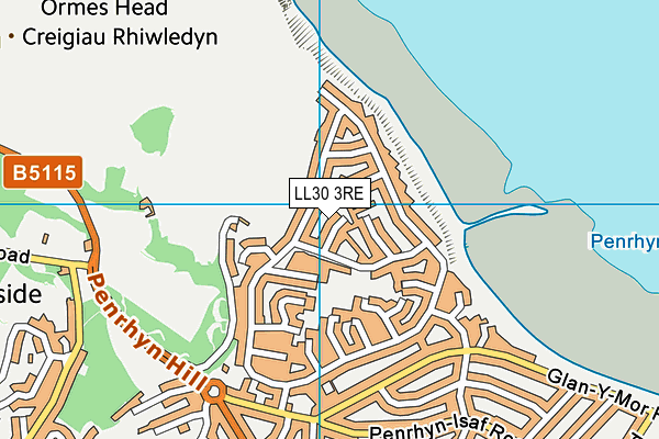 LL30 3RE map - OS VectorMap District (Ordnance Survey)