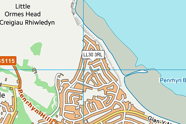 LL30 3RL map - OS VectorMap District (Ordnance Survey)