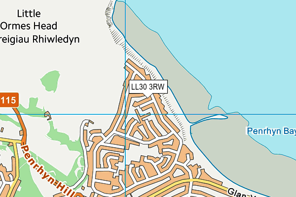 LL30 3RW map - OS VectorMap District (Ordnance Survey)