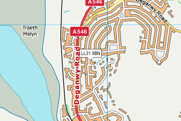 LL31 9BN map - OS VectorMap District (Ordnance Survey)