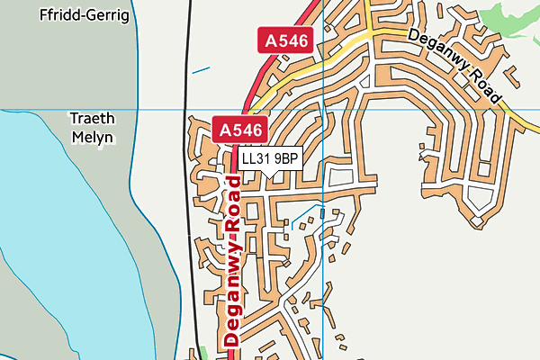 LL31 9BP map - OS VectorMap District (Ordnance Survey)