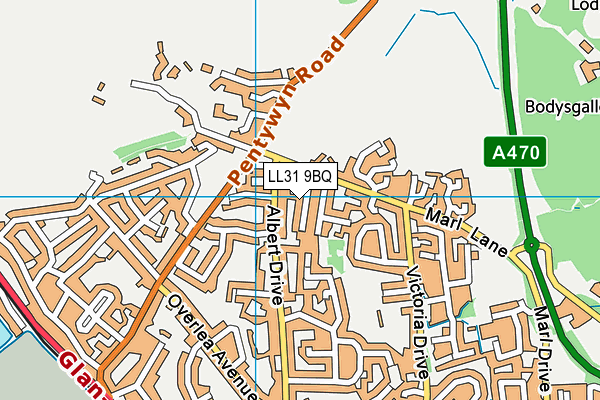 LL31 9BQ map - OS VectorMap District (Ordnance Survey)