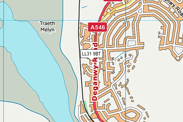 LL31 9BT map - OS VectorMap District (Ordnance Survey)