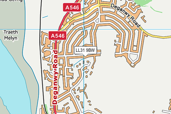 LL31 9BW map - OS VectorMap District (Ordnance Survey)