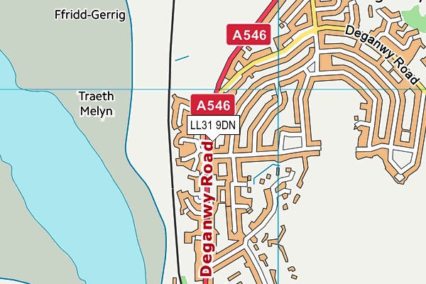 LL31 9DN map - OS VectorMap District (Ordnance Survey)