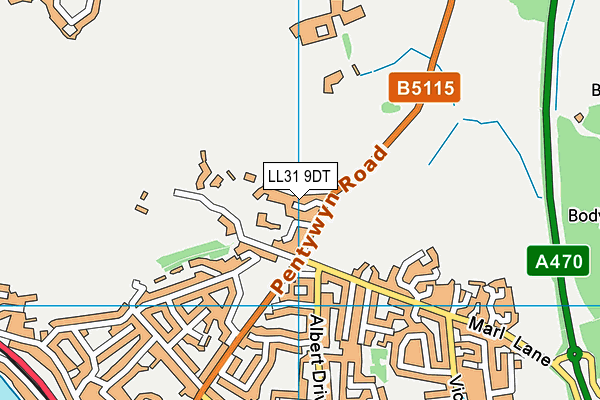 LL31 9DT map - OS VectorMap District (Ordnance Survey)