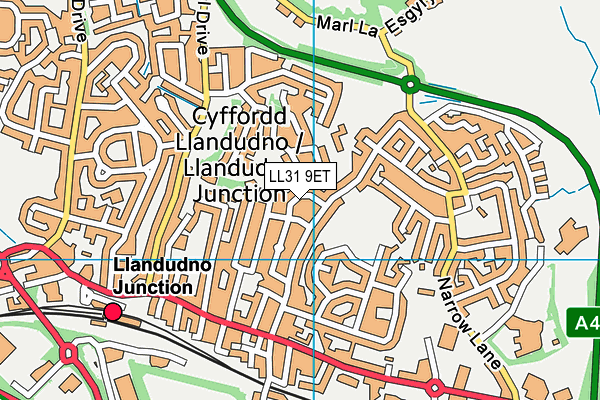 LL31 9ET map - OS VectorMap District (Ordnance Survey)