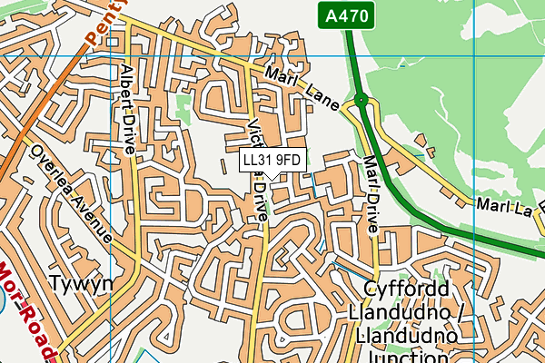 LL31 9FD map - OS VectorMap District (Ordnance Survey)