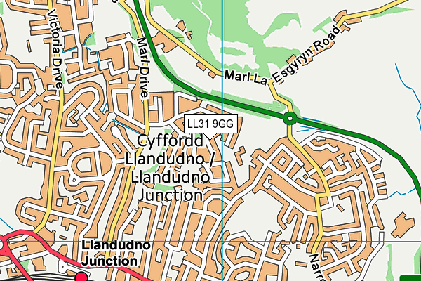 LL31 9GG map - OS VectorMap District (Ordnance Survey)