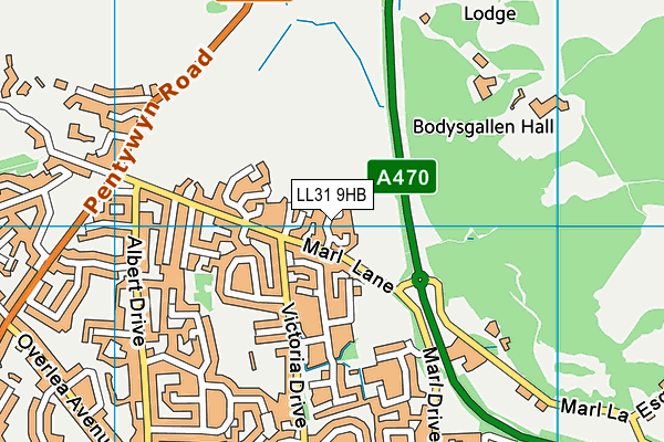 LL31 9HB map - OS VectorMap District (Ordnance Survey)