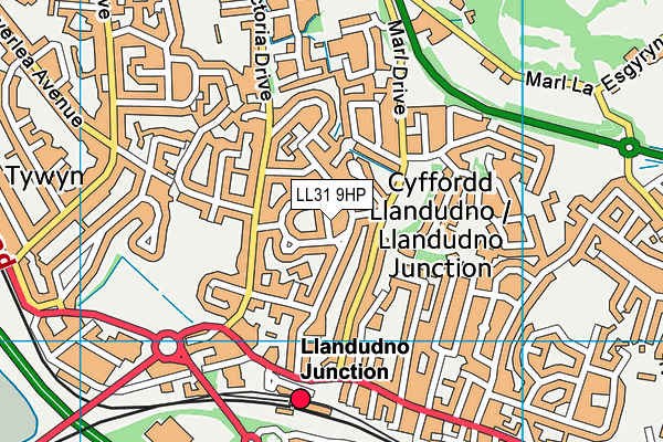 LL31 9HP map - OS VectorMap District (Ordnance Survey)