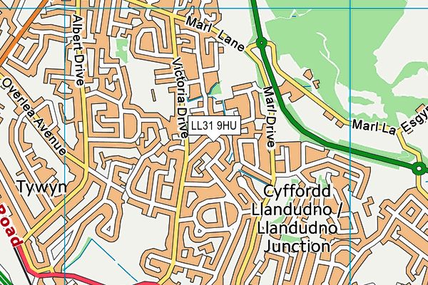 LL31 9HU map - OS VectorMap District (Ordnance Survey)