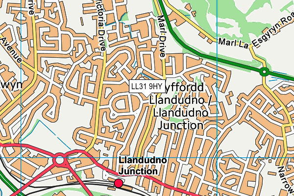LL31 9HY map - OS VectorMap District (Ordnance Survey)