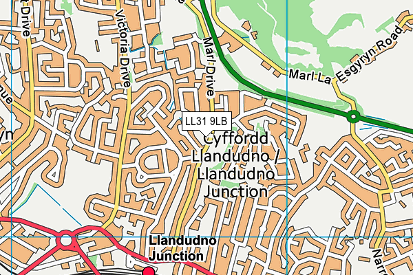 LL31 9LB map - OS VectorMap District (Ordnance Survey)