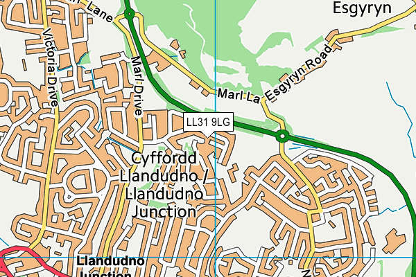 LL31 9LG map - OS VectorMap District (Ordnance Survey)