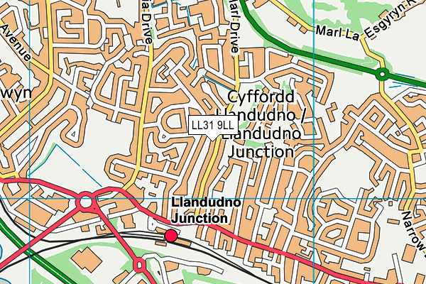 LL31 9LL map - OS VectorMap District (Ordnance Survey)